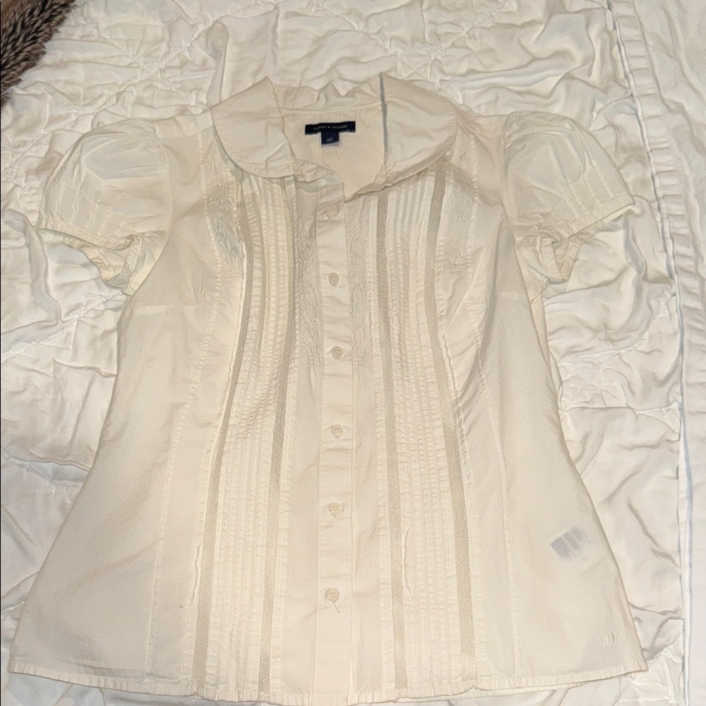 Tommy Hilfiger Cream Short Sleeve Blouse